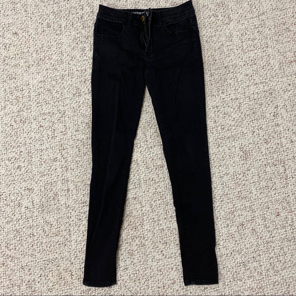 American eagle black lightly wash jeans
